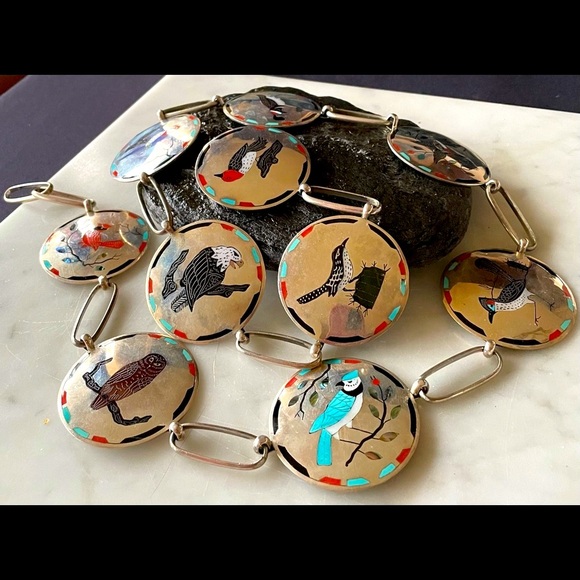 Vintage Native American Dale Edaakie Zuni Link Concho belt - Picture 13 of 16